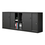 Scandinavian Wood Lateral Storage Cabinet With Sliding Doors