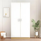 Scandinavian Wood Wardrobe Armoire With Hanging And Shelf Storage