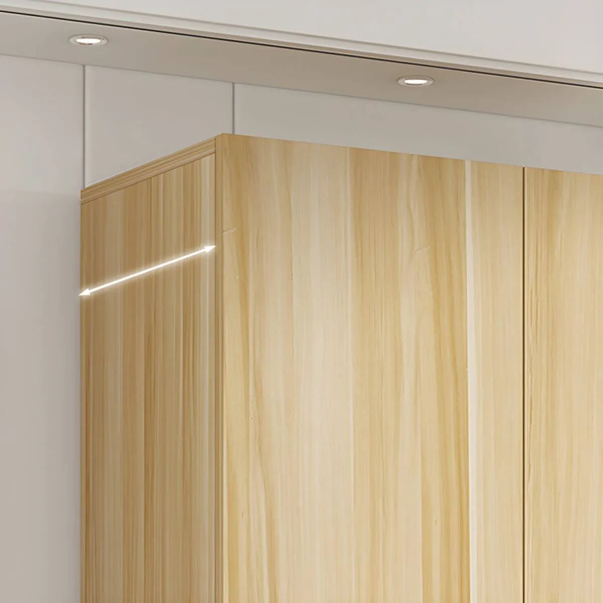 Scandinavian Wood Wardrobe Armoire With Hanging And Shelf Storage