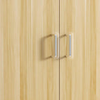 Scandinavian Wood Wardrobe Armoire With Hanging And Shelf Storage