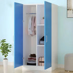 Scandinavian Wood Wardrobe Armoire With Hanging And Shelf Storage