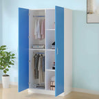 Scandinavian Wood Wardrobe Armoire With Hanging And Shelf Storage