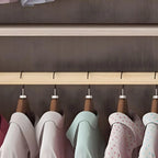 Scandinavian Wood Wardrobe Armoire With Modular Storage System