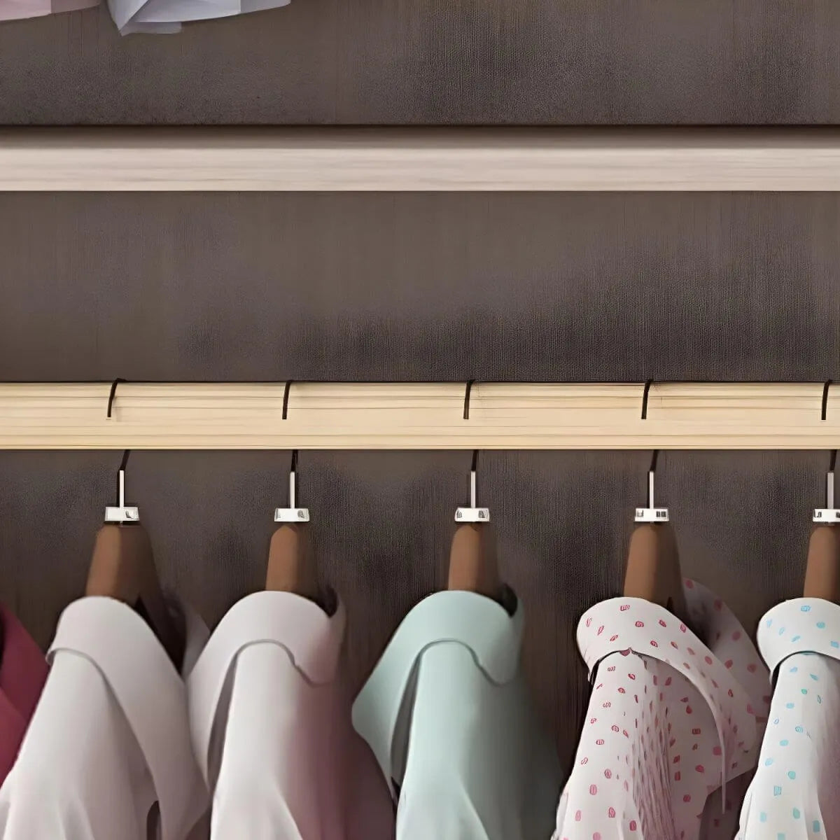 Scandinavian Wood Wardrobe Armoire With Modular Storage System