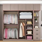 Scandinavian Wood Wardrobe Armoire With Modular Storage System