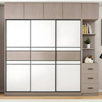 Scandinavian Wood Wardrobe Armoire With Modular Storage System