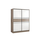 Scandinavian Wood Wardrobe Armoire With Modular Storage System
