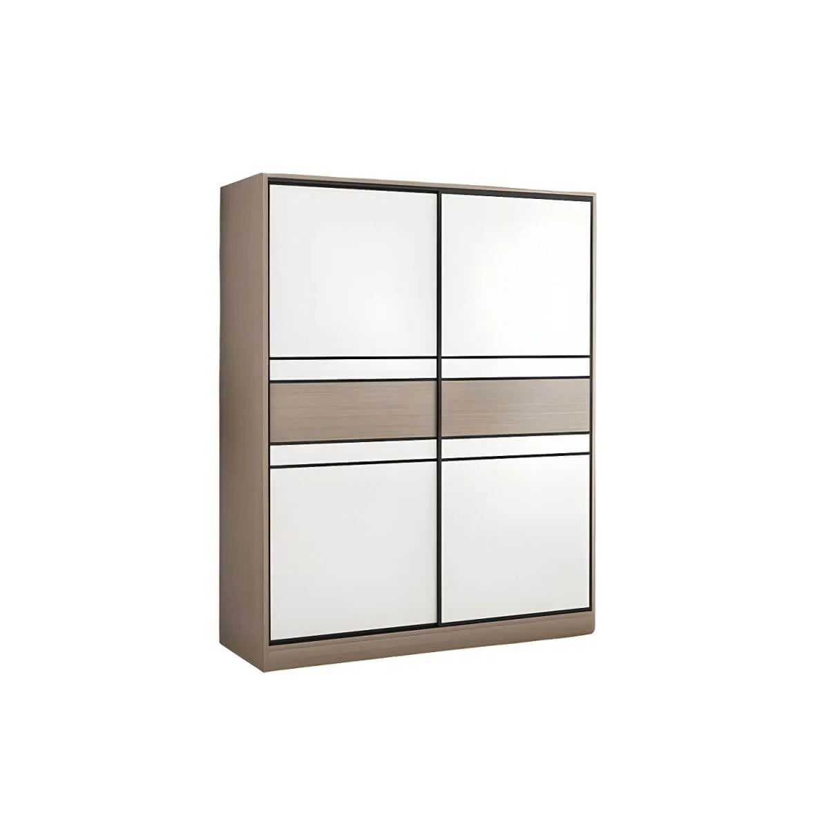 Scandinavian Wood Wardrobe Armoire With Modular Storage System