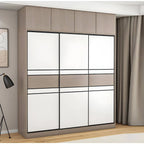 Scandinavian Wood Wardrobe Armoire With Modular Storage System