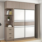 Scandinavian Wood Wardrobe Armoire With Modular Storage System
