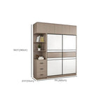 Scandinavian Wood Wardrobe Armoire With Modular Storage System Dimensions