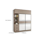 Scandinavian Wood Wardrobe Armoire With Modular Storage System Dimensions