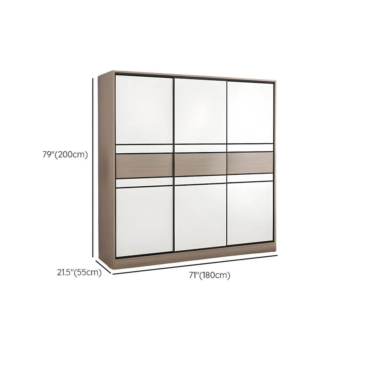 Scandinavian Wood Wardrobe Armoire With Modular Storage System Dimensions
