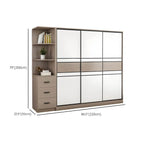 Scandinavian Wood Wardrobe Armoire With Modular Storage System Dimensions