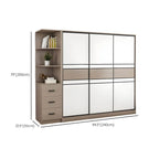Scandinavian Wood Wardrobe Armoire With Modular Storage System Dimensions
