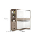 Scandinavian Wood Wardrobe Armoire With Modular Storage System Dimensions