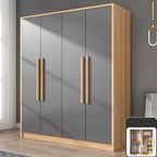 Scandinavian Wood Wardrobe Armoire With Soft-Close Doors