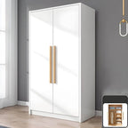 Scandinavian Wood Wardrobe Armoire With Soft-Close Doors