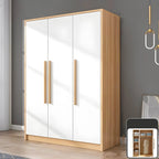 Scandinavian Wood Wardrobe Armoire With Soft-Close Doors