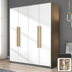 Scandinavian Wood Wardrobe Armoire With Soft-Close Doors
