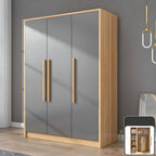 Scandinavian Wood Wardrobe Armoire With Soft-Close Doors