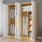 Scandinavian Wood Wardrobe Armoire With Soft-Close Doors