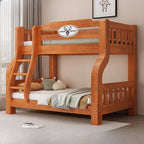 Scandinavian Wooden Bunk Bed with Ladder and Storage Options