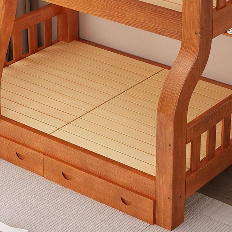 Scandinavian Wooden Bunk Bed with Ladder and Storage Options