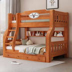 Scandinavian Wooden Bunk Bed with Ladder and Storage Options