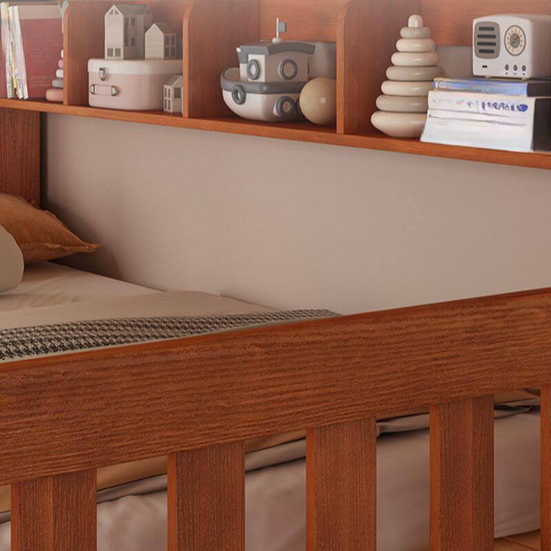 Scandinavian Wooden Bunk Bed with Ladder and Storage Options