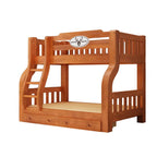 Scandinavian Wooden Bunk Bed with Ladder and Storage Options