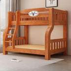 Scandinavian Wooden Bunk Bed with Ladder and Storage Options