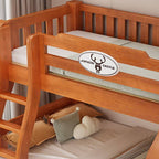 Scandinavian Wooden Bunk Bed with Ladder and Storage Options