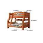 Scandinavian Wooden Bunk Bed with Ladder and Storage Options Dimensions