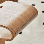 Scando Coffee Table with Seamless Bentwood Curve and Natural Wood Grain