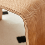 Scando Coffee Table with Seamless Bentwood Curve and Natural Wood Grain