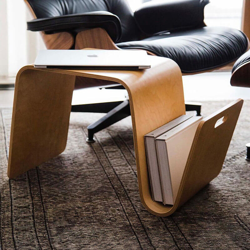 Scando Coffee Table with Seamless Bentwood Curve and Natural Wood Grain