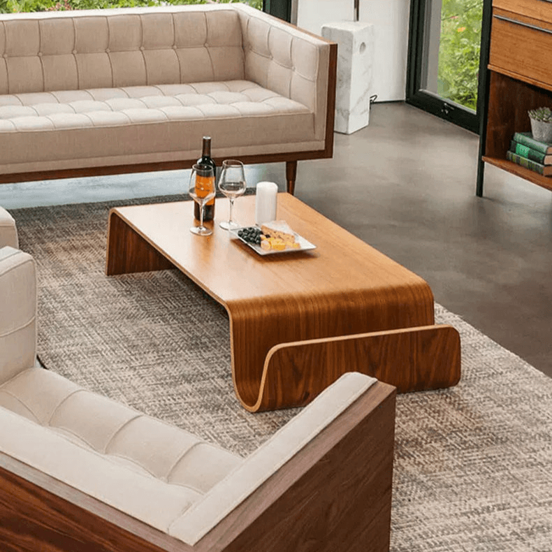 Scando Coffee Table with Seamless Bentwood Curve and Natural Wood Grain Main Product Image Main image