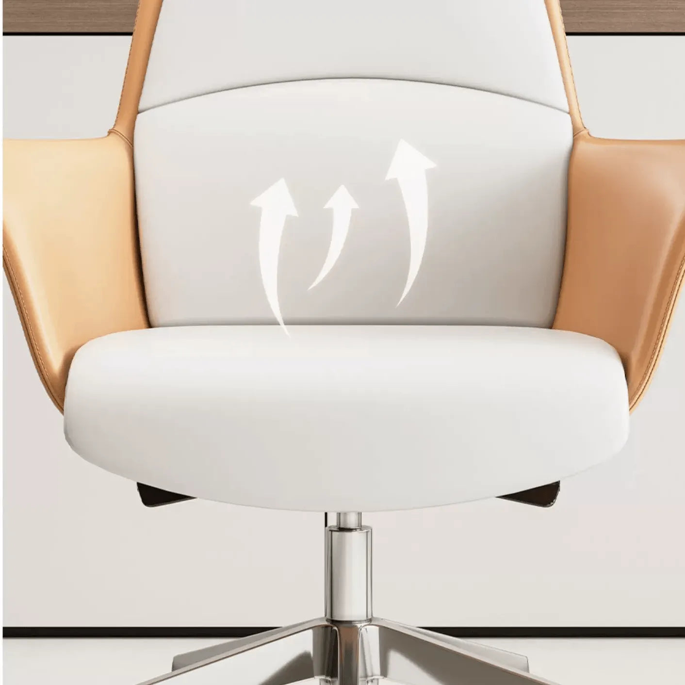 Sculpted Leather Office Chair with Adjustable Headrest and Compact Executive Form