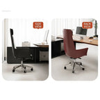 Sculpted Leather Office Chair with Adjustable Headrest and Compact Executive Form