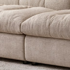 Sculpted Tufted Sofa with Low Profile Silhouette and Plush High Back