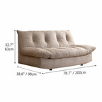 Sculpted Tufted Sofa with Low Profile Silhouette and Plush High Back Dimensions