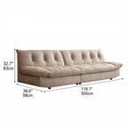Sculpted Tufted Sofa with Low Profile Silhouette and Plush High Back Dimensions