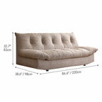 Sculpted Tufted Sofa with Low Profile Silhouette and Plush High Back Dimensions