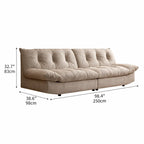 Sculpted Tufted Sofa with Low Profile Silhouette and Plush High Back Dimensions