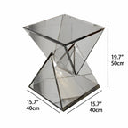 Sculptural Acrylic Side Table in Smoky Tea Gray for Sofa or Bedside