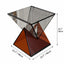 Sculptural Acrylic Side Table in Smoky Tea Gray for Sofa or Bedside Dimensions