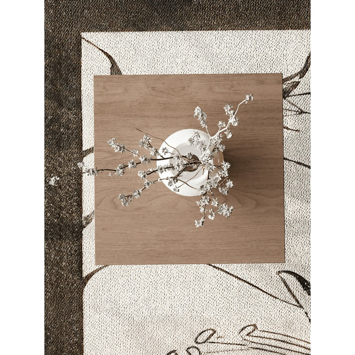 Sculptural Acrylic Side Table Series with Walnut or Travertine Top