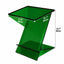 Sculptural Acrylic Side Table with Z Silhouette and Display Shelf Dimensions