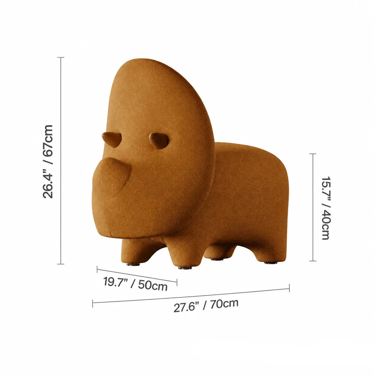 Sculptural Animal-Shaped Chair Series in Plush Textures for Lounge Corners Dimensions